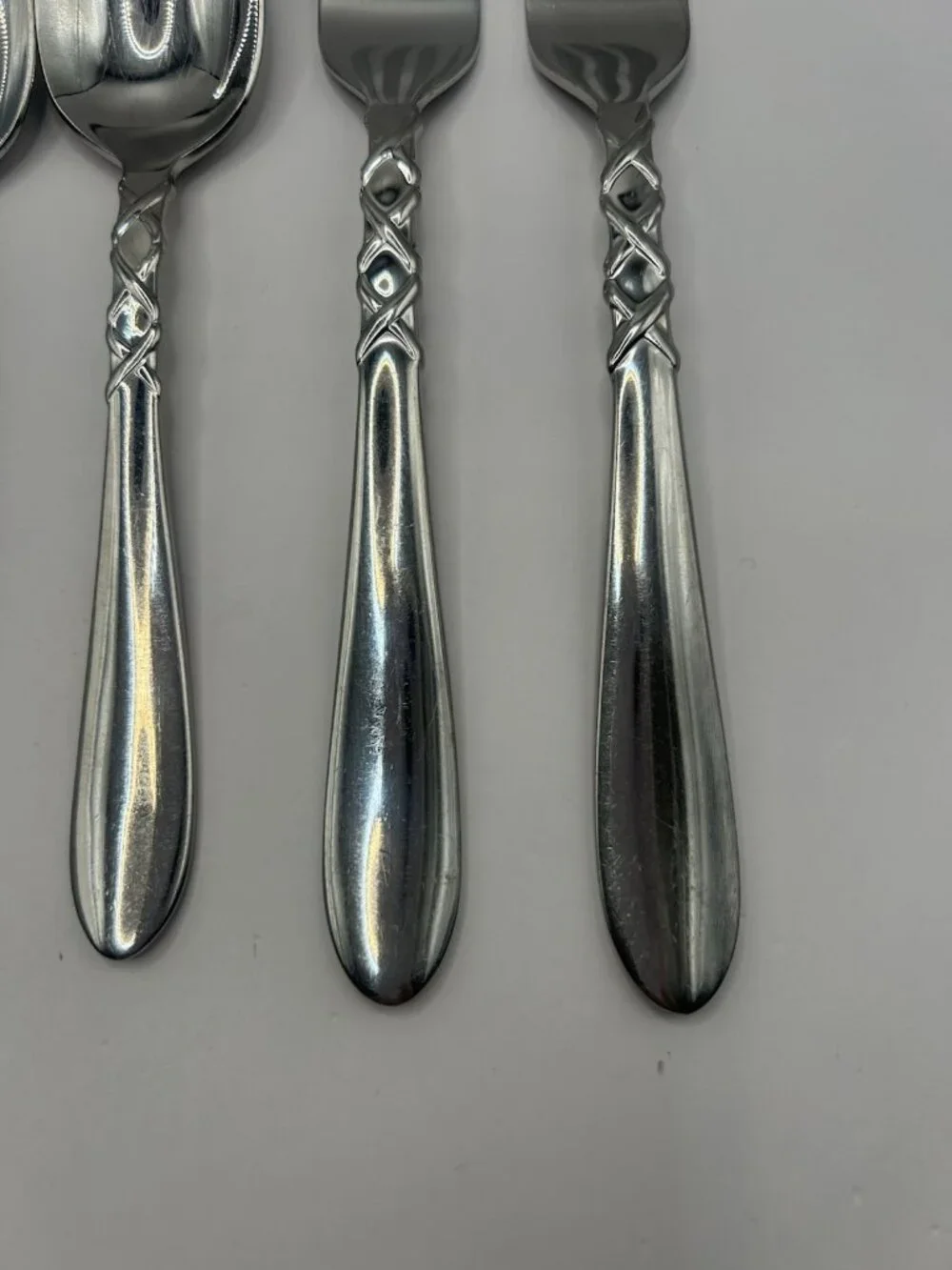 Gorham Ballet Ribbon Stainless Flatware 9 Pc Fork Spoon Knife Set Discontinued